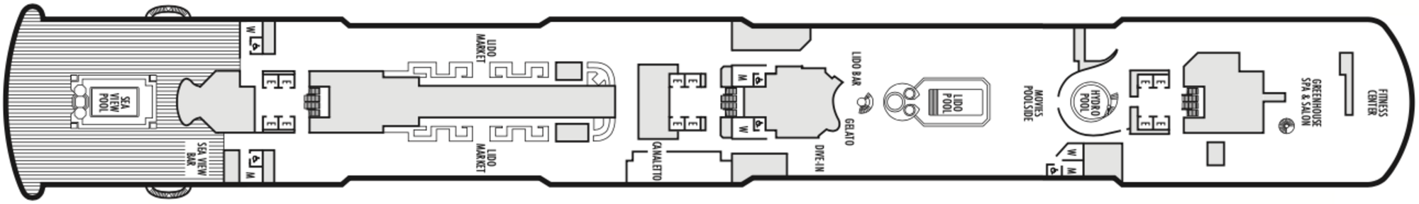 Deck 9 - Lido plan